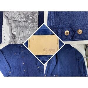 Taylor Stitch The Long Haul Jacket Chore Rinsed Indigo Waffle Mens Size 46 XXL